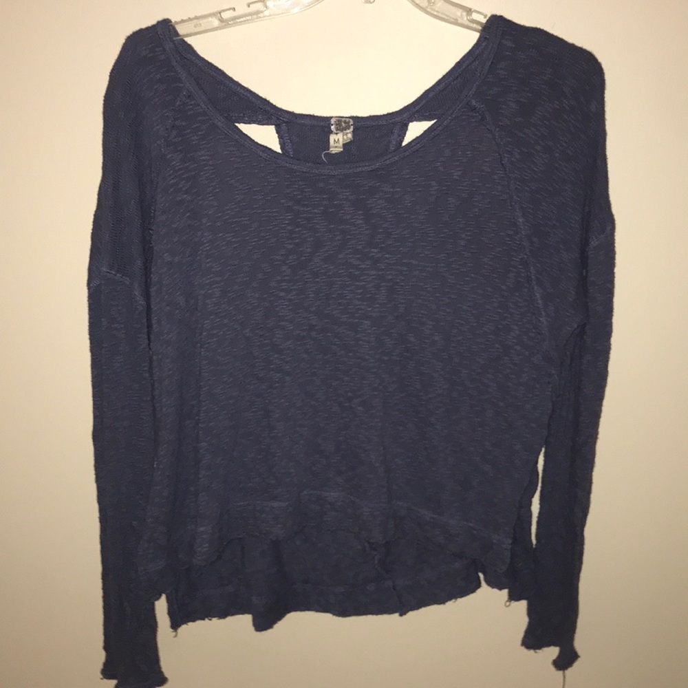 Blue sweater with cut outs